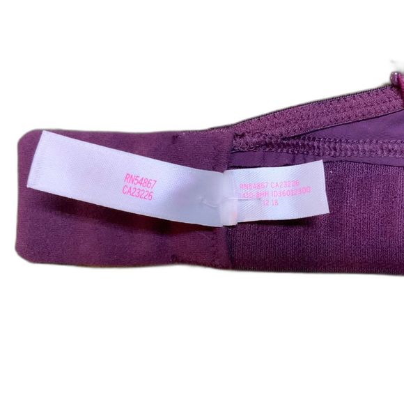 Victoria's Secret PINK Maroon Bra 34B 34C - Picture 5 of 6